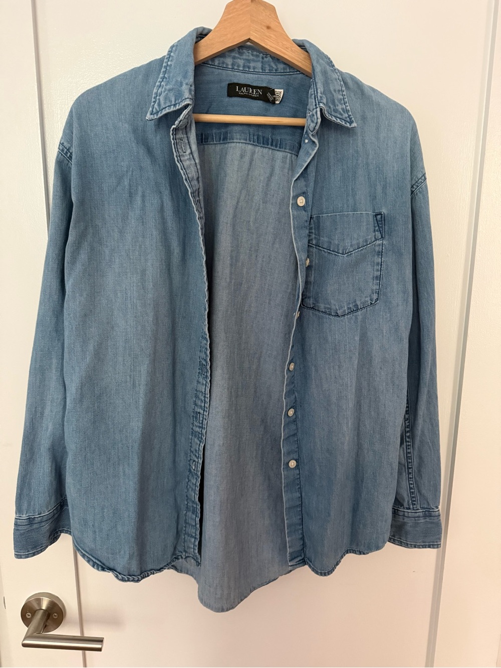 Lauren Ralph Lauren Light Blue Denim Button-Down Shirt